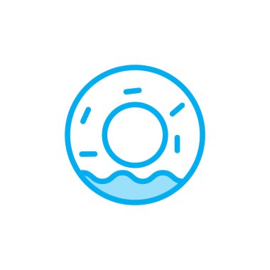 Donut ikonunun İllüstrasyon Vektörü grafiği. Pasta, kafe, yemek, fırın vs. için uygun.