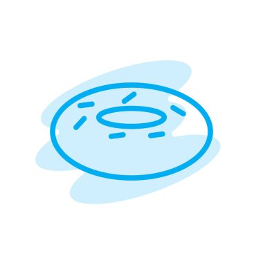 Donut ikonunun İllüstrasyon Vektörü grafiği. Pasta, kafe, yemek, fırın vs. için uygun.