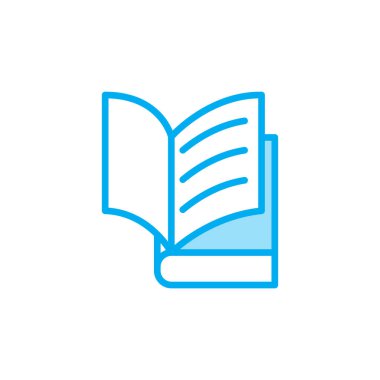 Kitap ikonunun İllüstrasyon Vektörü grafiği. Öğrenim, eğitim, edebiyat, öğrenim, kitapçı vs. için uygun.