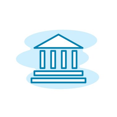 Banka binası ikonunun İmaj Vektörü grafiği. Yatırım, ödeme, finans, ticaret vs. için uygun.