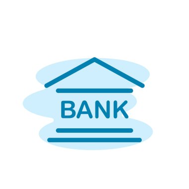 Banka binası ikonunun İmaj Vektörü grafiği. Yatırım, ödeme, finans, ticaret vs. için uygun.
