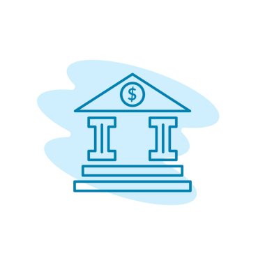 Banka binası ikonunun İmaj Vektörü grafiği. Yatırım, ödeme, finans, ticaret vs. için uygun.