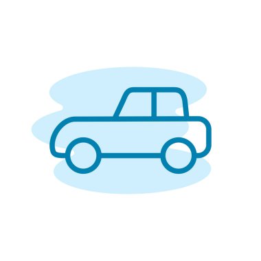 Araba simgesinin görsel vektör grafiği. Araç, ulaşım, otomobil, trafik vs. için uygun.