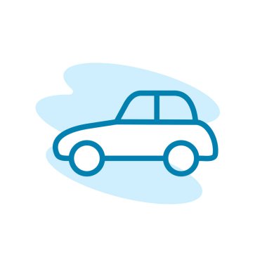 Araba simgesinin görsel vektör grafiği. Araç, ulaşım, otomobil, trafik vs. için uygun.