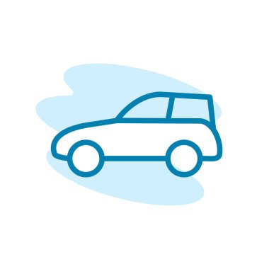 Araba simgesinin görsel vektör grafiği. Araç, ulaşım, otomobil, trafik vs. için uygun.