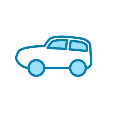Araba simgesinin görsel vektör grafiği. Araç, ulaşım, otomobil, trafik vs. için uygun.