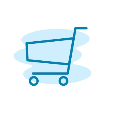 Alışveriş arabası simgesinin görselleme vektörü grafiği. Perakende, ticaret, mağaza vs. için uygun.