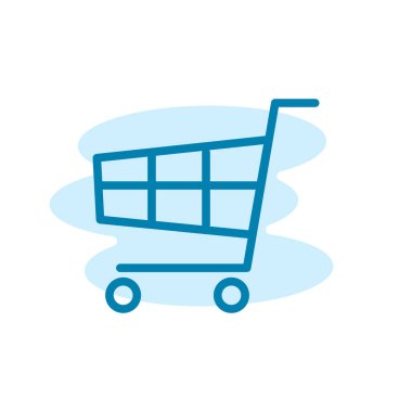 Alışveriş arabası simgesinin görselleme vektörü grafiği. Perakende, ticaret, mağaza vs. için uygun.