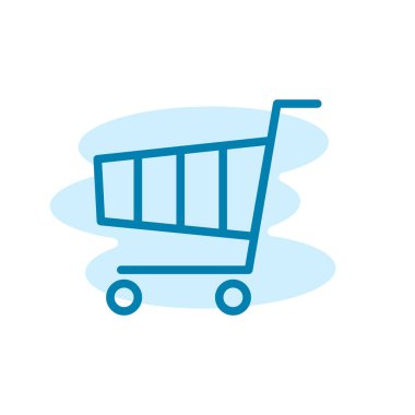 Alışveriş arabası simgesinin görselleme vektörü grafiği. Perakende, ticaret, mağaza vs. için uygun.