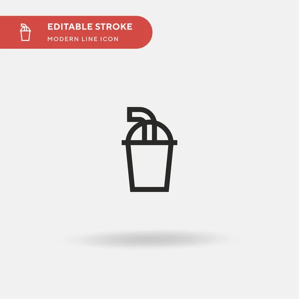 Milkshake Simple Vector Icon Illustration Symbol Design Template Web Mobile — Stock Vector