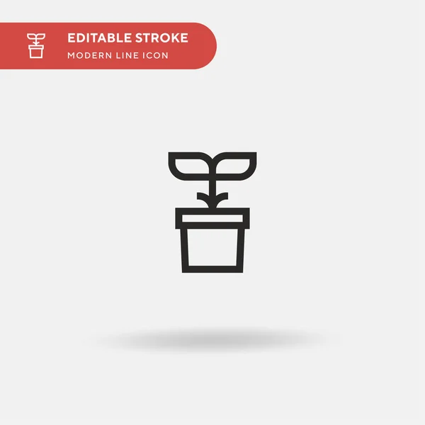 Plant Pot Simple Vector Icon Illustration Symbol Design Template Web — Stock Vector