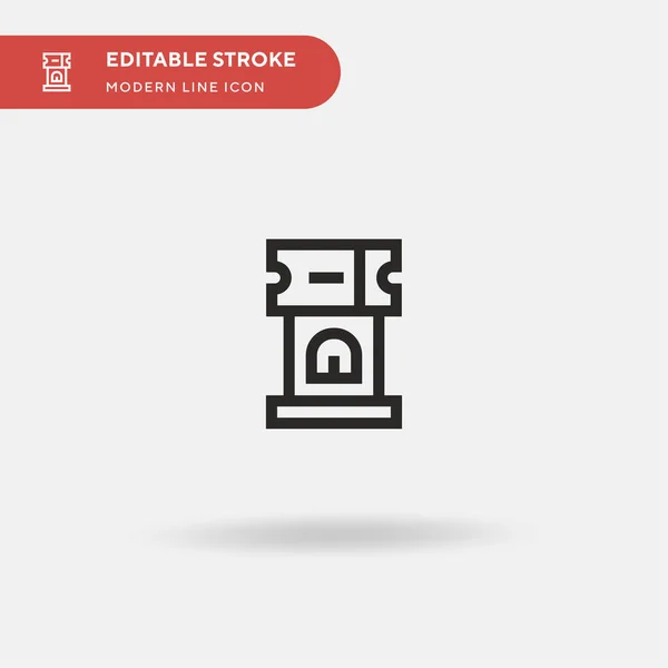 Ticket Office Simple Vector Icon Illustration Symbol Design Template Web — Stock Vector