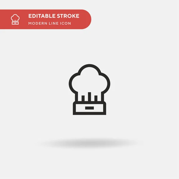 Chef Hat Icono Vector Simple Plantilla Diseño Símbolo Ilustración Para — Vector de stock