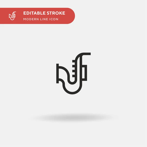 Saxofone Ícone Vetorial Simples Modelo Design Símbolo Ilustração Para Elemento —  Vetores de Stock
