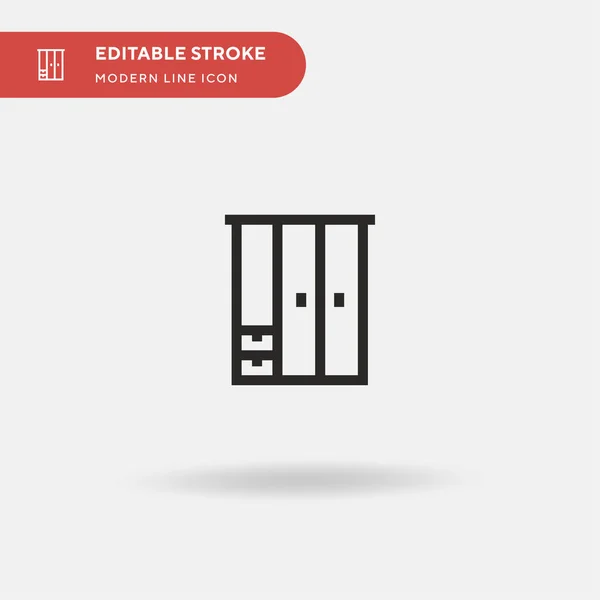 Wardrobe Simple Vector Icon 디자인 모바일 요소를 템플릿 뇌졸중에 비즈니스 — 스톡 벡터