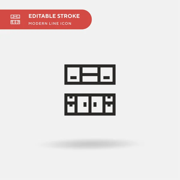 Cupboard Simple Vector Icon 디자인 모바일 요소를 템플릿 뇌졸중에 비즈니스 — 스톡 벡터