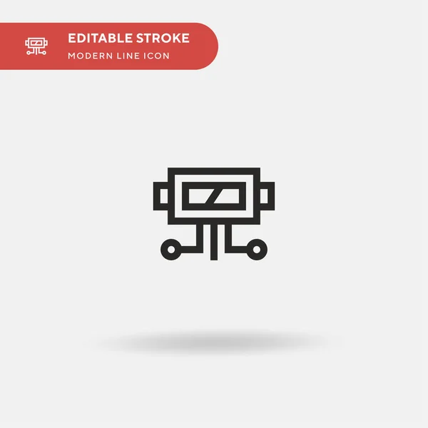 Bateria Ícone Vetorial Simples Modelo Design Símbolo Ilustração Para Elemento — Vetor de Stock