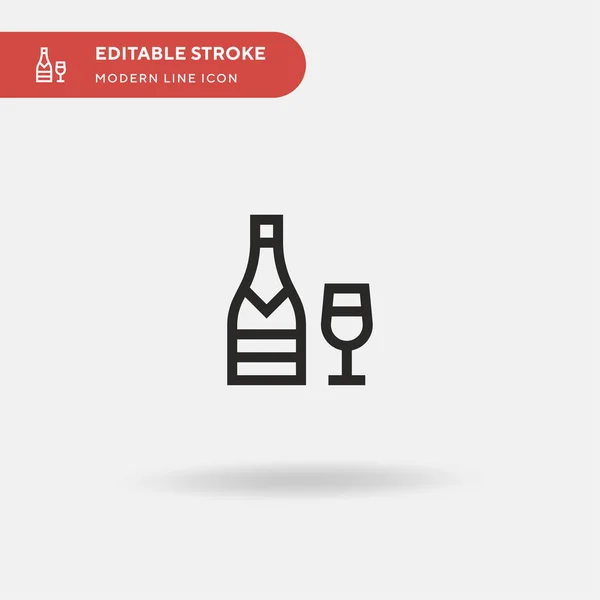 Champagne Icona Vettoriale Semplice Illustrazione Modello Design Simbolo Elemento Web — Vettoriale Stock