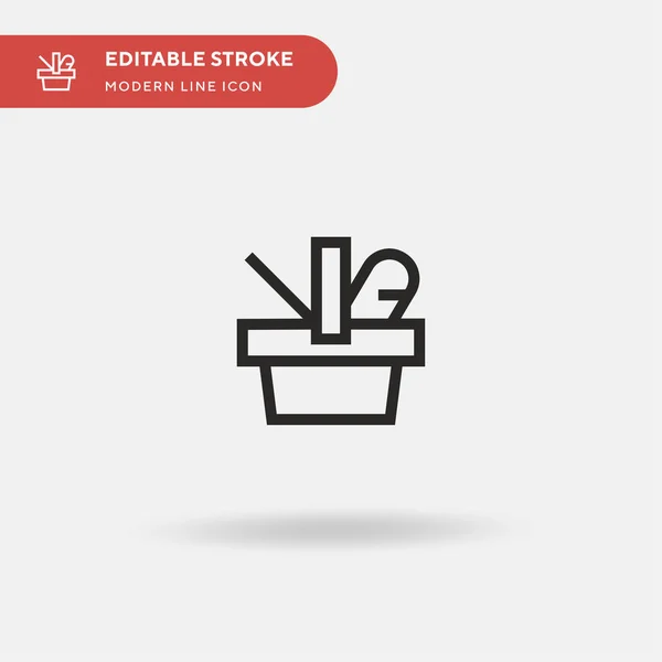 Picnic Basket Icono Vector Simple Plantilla Diseño Símbolo Ilustración Para — Vector de stock