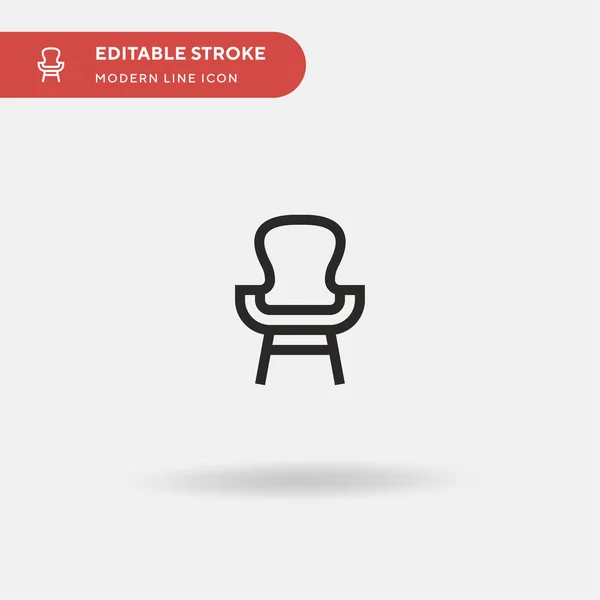 Krzesło Prosta Ikona Wektora Wzór Symbolu Ilustracji Dla Mobilnego Elementu — Wektor stockowy