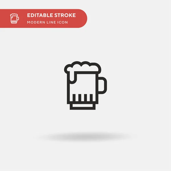 Beer Mug Simple Vector Icon Illustration Symbol Design Template Web — Stock Vector