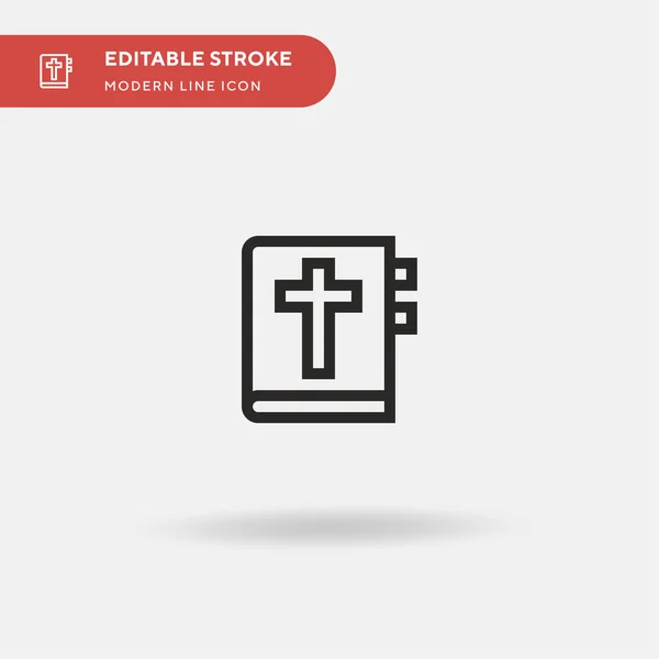 Biblia Icono Vector Simple Plantilla Diseño Símbolo Ilustración Para Elemento — Vector de stock