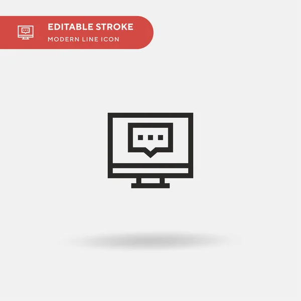 Chat Ícone Vetorial Simples Modelo Design Símbolo Ilustração Para Elemento — Vetor de Stock