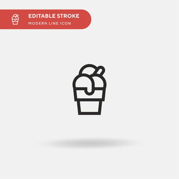 Sorvete Ícone Vetorial Simples Modelo Design Símbolo Ilustração Para Elemento —  Vetores de Stock
