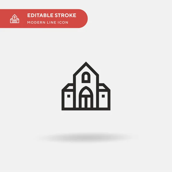 Igreja Ícone Vetorial Simples Modelo Design Símbolo Ilustração Para Elemento —  Vetores de Stock
