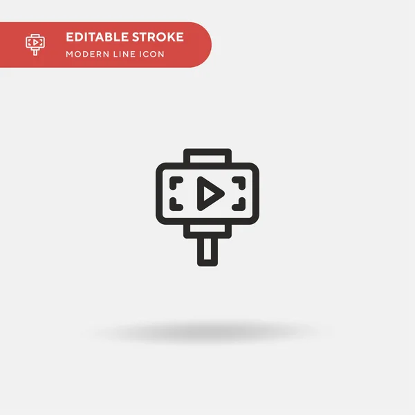 Gravação Vídeo Ícone Vetorial Simples Modelo Design Símbolo Ilustração Para — Vetor de Stock