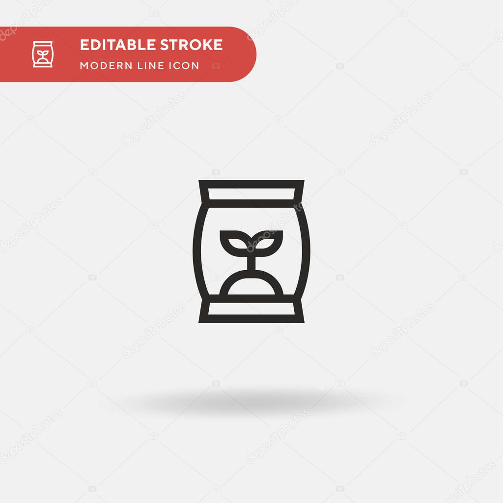 Seed Bag Simple vector icon. Illustration symbol design template for web mobile UI element. Perfect color modern pictogram on editable stroke. Seed Bag icons for your business project