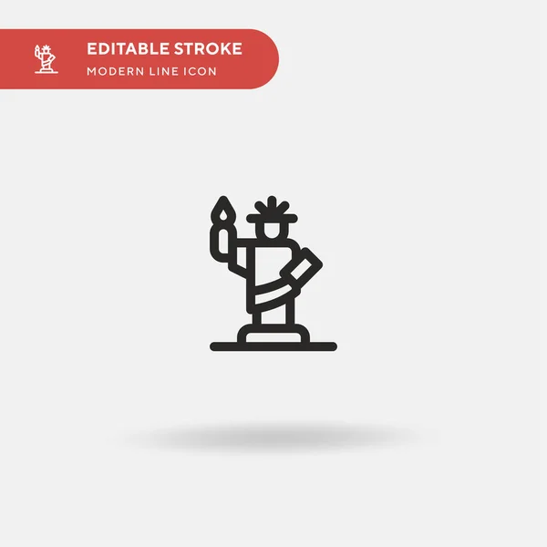Estátua Liberdade Ícone Vetorial Simples Modelo Design Símbolo Ilustração Para — Vetor de Stock