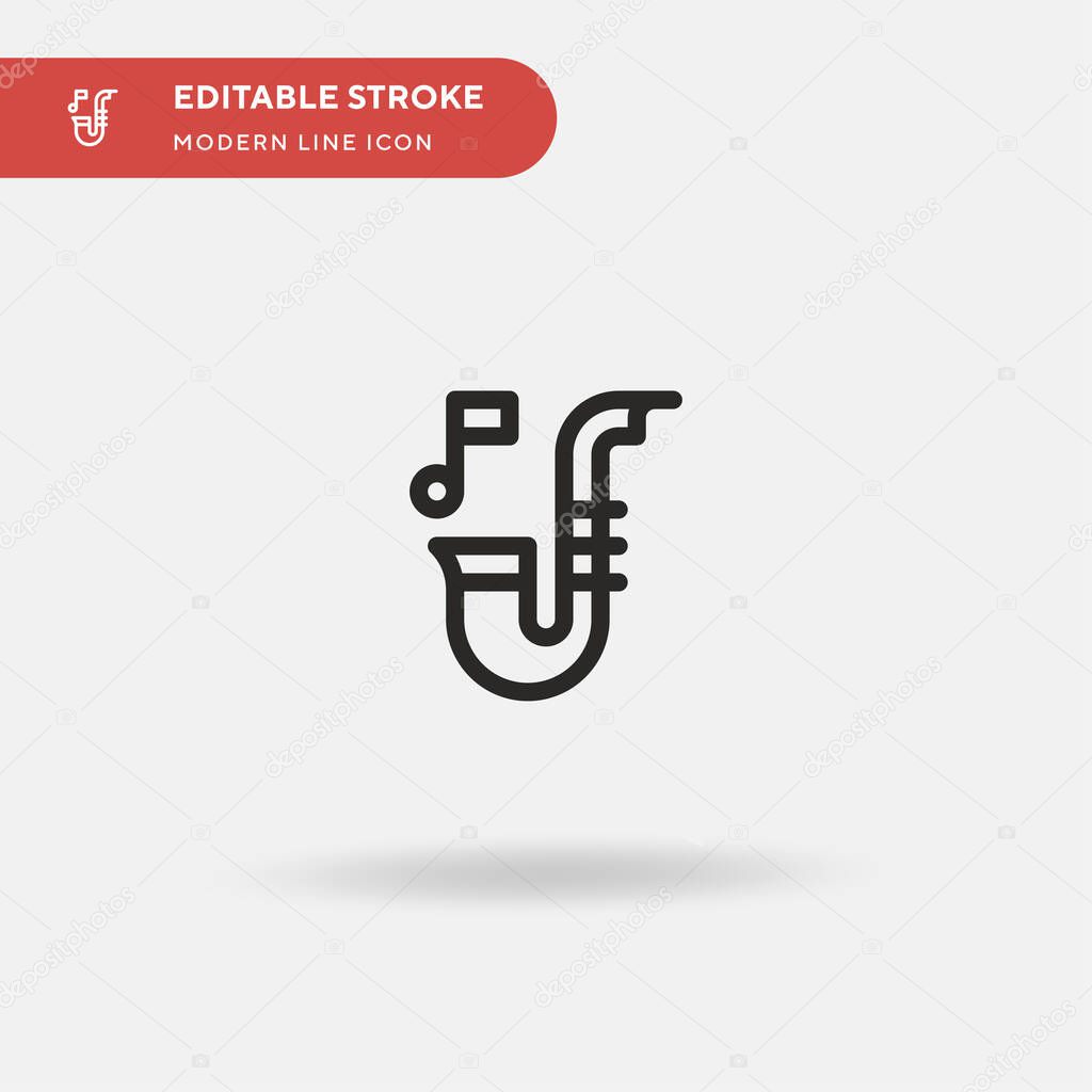 Saxophone Simple vector icon. Illustration symbol design template for web mobile UI element. Perfect color modern pictogram on editable stroke. Saxophone icons for your business project