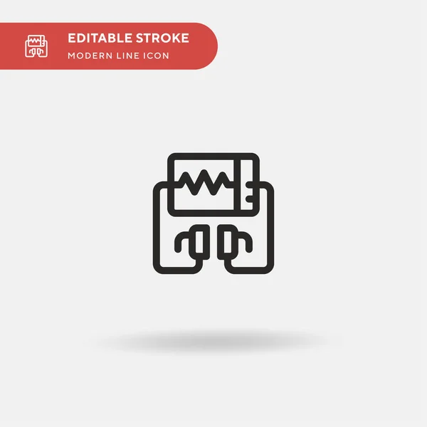 Desfibrilador Icono Vector Simple Plantilla Diseño Símbolo Ilustración Para Elemento — Vector de stock