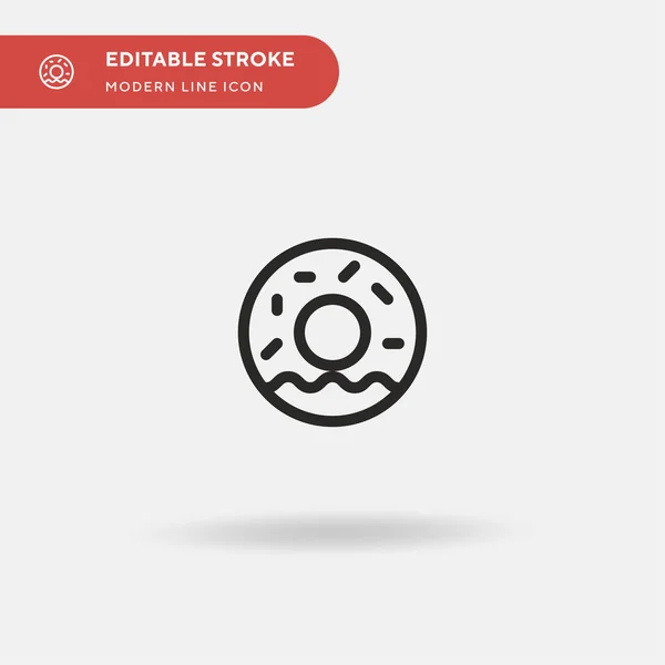 Donut Icono Vector Simple Plantilla Diseño Símbolo Ilustración Para Elemento — Vector de stock