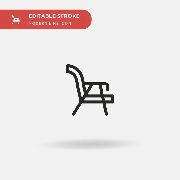 扶手椅简单向量图标 Web移动Ui元素的说明性符号设计模板 完美的彩色现代象形文字可编辑笔画 扶手椅图标为您的商业项目 — 图库矢量图片