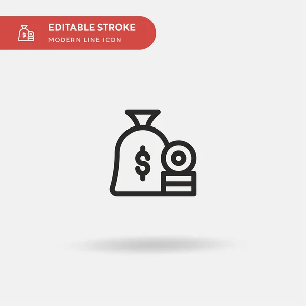 Bolsa Dinero Icono Vector Simple Plantilla Diseño Símbolo Ilustración Para — Vector de stock