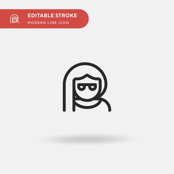 Chica Simple Icono Vector Plantilla Diseño Símbolo Ilustración Para Elemento — Vector de stock