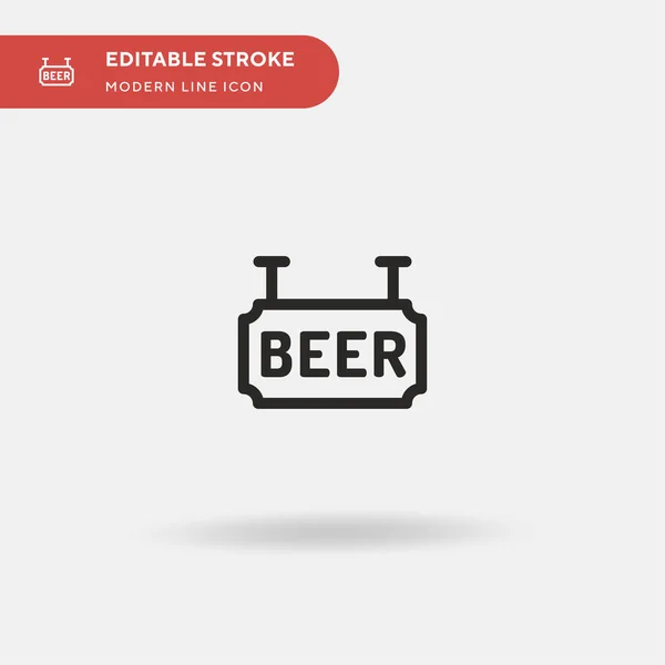 Beer Simple Vector Icon Illustration Symbol Design Template Web Mobile — Stock Vector