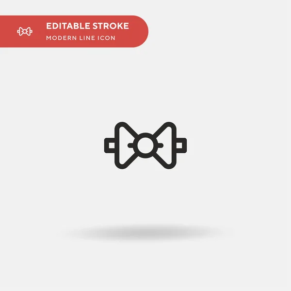 Bow Tie Simple Vector Icon 디자인 모바일 요소를 템플릿 뇌졸중에 — 스톡 벡터