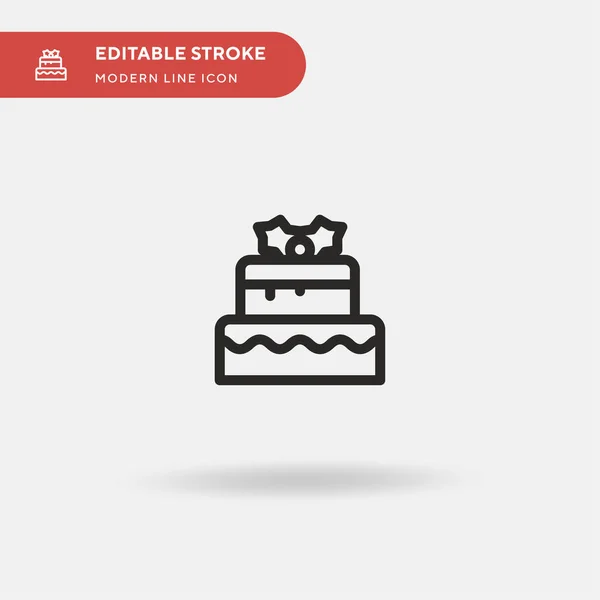 Cake Simple Vector Icon Illustration Symbol Design Template Web Mobile — Stock Vector