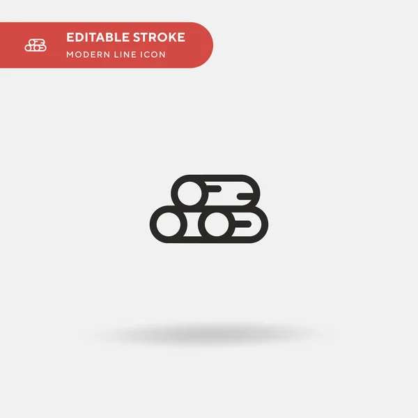 Wood Simple Vector Icon Illustration Symbol Design Template Web Mobile — Stock Vector