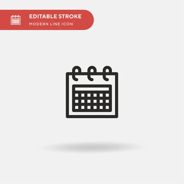 Calendario Icona Vettoriale Semplice Illustrazione Modello Design Simbolo Elemento Web — Vettoriale Stock
