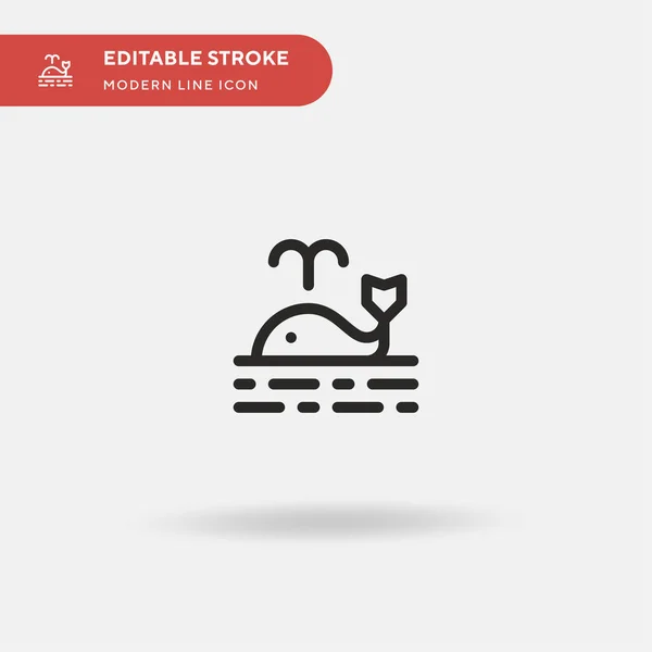 Whale Simple Icono Vector Plantilla Diseño Símbolo Ilustración Para Elemento — Vector de stock