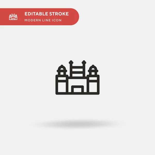 Red Fort Ícone Vetorial Simples Modelo Design Símbolo Ilustração Para — Vetor de Stock