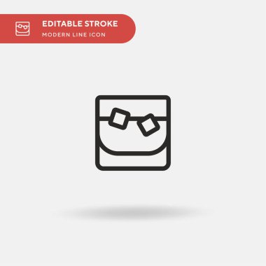 Brandy Glass basit vektör simgesi. Web mobil UI ögesi için resimleme sembolü tasarım şablonu. Düzenlenebilir vuruşlarda mükemmel renk modern piktogram. İş projeniz için Brandy Glass simgeleri