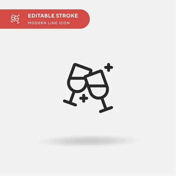 Weinglas Einfaches Vektor Symbol Illustration Symbol Design Vorlage Für Web — Stockvektor