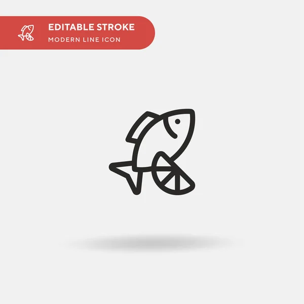 Fish Icône Vectorielle Simple Modèle Conception Symbole Illustration Pour Élément — Image vectorielle