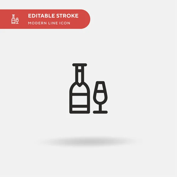 Wein Einfaches Vektor Symbol Illustration Symbol Design Vorlage Für Web — Stockvektor