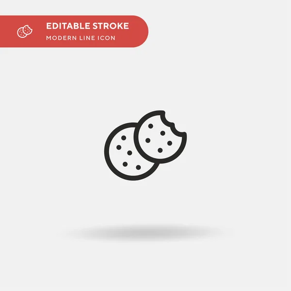 Cookies Jednoduchá Vektorová Ikona Šablona Návrhu Symbolu Ilustrace Pro Webový — Stockový vektor